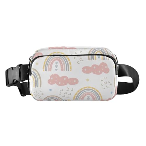 Gürteltasche mit niedlichem Regenbogen-Muster, trendige Gürteltasche für Damen und Herren, große Kapazität, Crossbody-Sporttasche mit verstellbarem Riemen für Reisen, Laufen, Wandern, niedliche von FRODOTGV