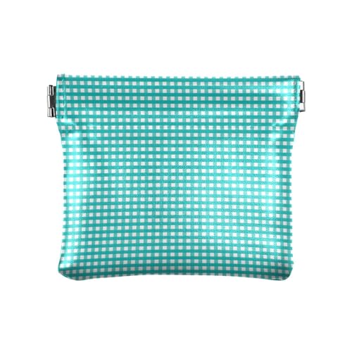 Hellblau kariert Damen Leder Münzgeldbörse Geldbörse Geldbörse Tragbare Kosmetiktaschen für Männer Frauen Reisen, Hellblau kariert, 1 Size, Reisezubehör Hellblau kariert Damen Leder Münzgeldbörse Geldbörse Geldbörse Tragbare Kosmetiktaschen für Männer Frauen Reisen, Hellblau kariert, 1 Size, Reisezubehör von FRODOTGV