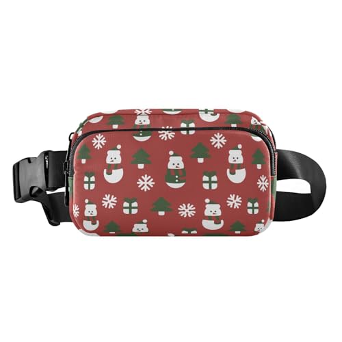 Hüfttasche mit weihnachtlichem Schneemann-Muster, trendige Bauchtasche für Damen und Herren, Mehrzweck-Umhängetasche mit verstellbarem Riemen für Reisen, Urlaub, Laufen, Weihnachts-Schneemann-Muster, von FRODOTGV