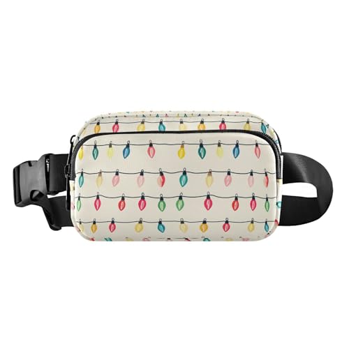 Klassische Reggae-farbige Musik, für Herren und Damen, stilvolle Bauchtasche für Reisen, Urlaub, Laufen, Bunte Weihnachtsglühbirnen, 1 Size von FRODOTGV