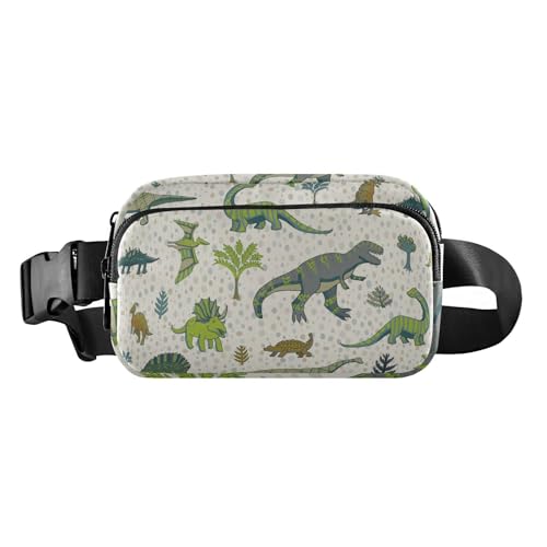 Kleine Bauchtasche mit verstellbarem Riemen, trendige Schlinge, Brusttasche, handgezeichnetes Dinosaurier-Muster, für Herren und Damen, für Reisen, Fitnessstudio, Arbeit, Handgezeichnetes von FRODOTGV