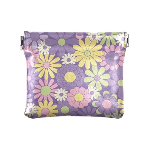 Kleine Damen-Geldbörse aus Leder, buntes Blumenmuster, für Damen, Bargeld, Münzbörse, praktisch, Buntes Blumenmuster, 1 Size, Reisezubehör von FRODOTGV