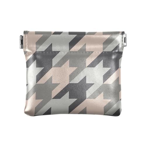 Kleine Damen-Geldbörse aus Leder, für Damen und Mädchen, persönliche Gegenstände, Organizer, tragbar, Hahnentrittmuster kariert, Hahnentrittmuster kariert, 1 Size, Reisezubehör von FRODOTGV