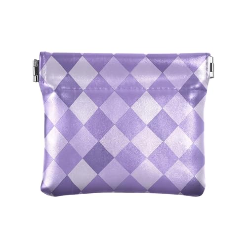 Kleine Geldbörse aus Leder, tragbare Kosmetiktasche für Geldbörse, kariert, Violett, Dunkelviolett, Hellviolett, für Herren und Damen, Plaid Purple Deep Purple Light Purple, 1 Size, Reisezubehör Kleine Geldbörse aus Leder, tragbare Kosmetiktasche für Geldbörse, kariert, Violett, Dunkelviolett, Hellviolett, für Herren und Damen, Plaid Purple Deep Purple Light Purple, 1 Size, Reisezubehör von FRODOTGV