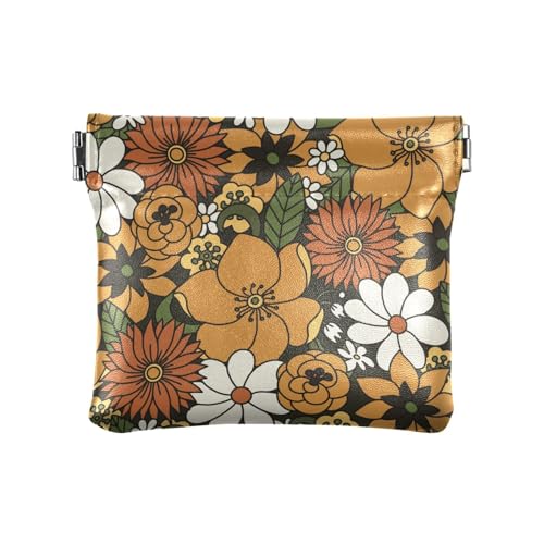 Kleine Geldbörse aus Leder für Damen, praktischer Schmuck, schlichter Blumendruck, Frauen, Einfacher Blumendruck, 1 Size, Reisezubehör von FRODOTGV