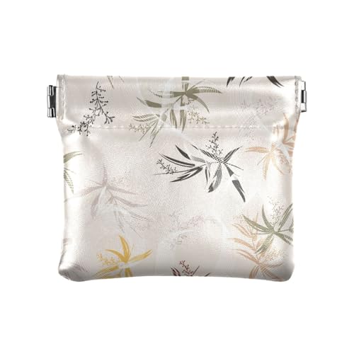 Kleine Geldbörse aus Leder mit Blättermuster auf Texturen, niedlich, für persönliche Gegenstände, Organizer für Frauen, Blattmuster auf Texturen, 1 Size, Reisezubehör von FRODOTGV