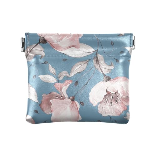 Kleine Geldbörse aus Leder mit Frühlingsblumen und Blättern, praktischer Schmuck-Organizer für Frauen, Frühlingsblumen, Blätter, 1 Size, Reisezubehör von FRODOTGV