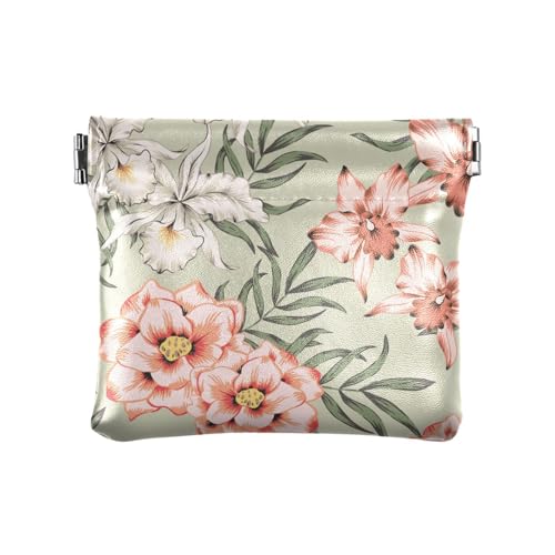 Kleine Geldbörse für Damen, Leder, Modeschmuck, tropische Pfirsichrose, Orchidee, Palme, Herren, Damen, Reisen, Tropische Pfirsichrose, Orchidee, Palme, 1 Size, Reisezubehör Kleine Geldbörse für Damen, Leder, Modeschmuck, tropische Pfirsichrose, Orchidee, Palme, Herren, Damen, Reisen, Tropische Pfirsichrose, Orchidee, Palme, 1 Size, Reisezubehör von FRODOTGV