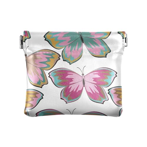 Kleine Geldbörse für Damen, Leder, einzigartiger Mini-Kosmetikkoffer, nahtloser Schmetterling, für Damen und Mädchen, Nahtloser Schmetterling, 1 Size, Reisezubehör von FRODOTGV
