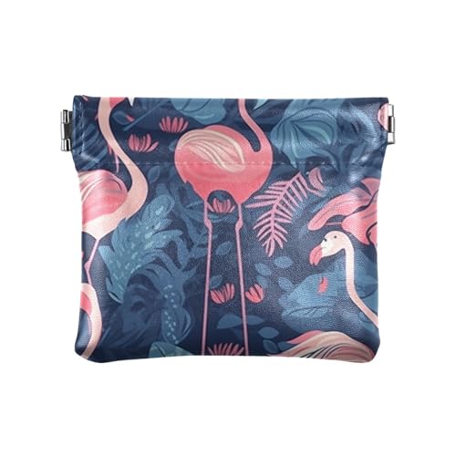 Kleine Geldbörse für Damen, Leder, für Herren, Damen, Reise-Münzhalter, schick, rosa und blauer Flamingo, Rosa und blauer Flamingo, 1 Size, Reisezubehör Kleine Geldbörse für Damen, Leder, für Herren, Damen, Reise-Münzhalter, schick, rosa und blauer Flamingo, Rosa und blauer Flamingo, 1 Size, Reisezubehör von FRODOTGV