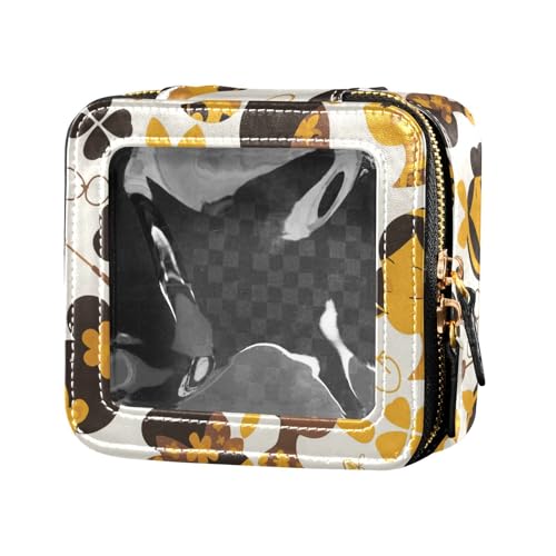 Kosmetiktasche aus Leder, Motiv: Hahn, rustikales Bauernhaus, Mexikana, transparent, für Damen und Mädchen, tragbarer Kosmetik-Organizer, Reise-Kulturbeutel, Lollipop Girl, Einheitsgröße von FRODOTGV