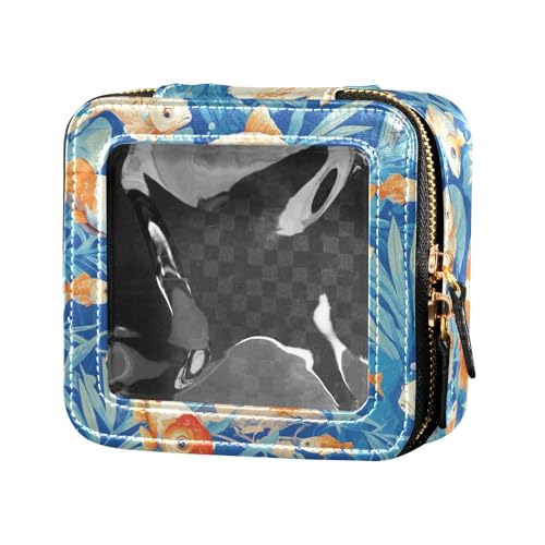 Kosmetiktasche für Damen, Motiv: rote Rose, Kosmetiktasche, Kulturbeutel, Puffer hawaiianischer Fisch und Seetang, Einheitsgröße von FRODOTGV