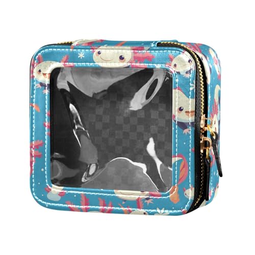 Kosmetiktasche mit Schneeflocken-Hintergrund, niedlich, transparent, Make-up-Tasche für Geldbörse, Kulturbeutel, Reisetasche, Kosmetik-Organizer für Damen, Abstraktes Aquarell, handgezeichnet von FRODOTGV