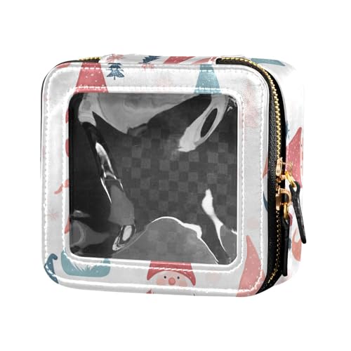 Kosmetiktasche mit niedlicher weißer Katze, Astronaut, schwimmend im Weltraum, Leder, transparent, kleine Make-up-Tasche für Geldbörse, Reisen, Kulturbeutel, Kosmetik-Organizer für Mädchen und Frauen von FRODOTGV