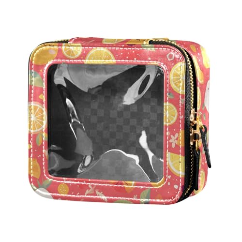 Kosmetiktasche mit niedlicher weißer Katze, Astronaut, schwimmend im Weltraum, Leder, transparent, kleine Make-up-Tasche für Geldbörse, Reisen, Kulturbeutel, Kosmetik-Organizer für Mädchen und Frauen von FRODOTGV