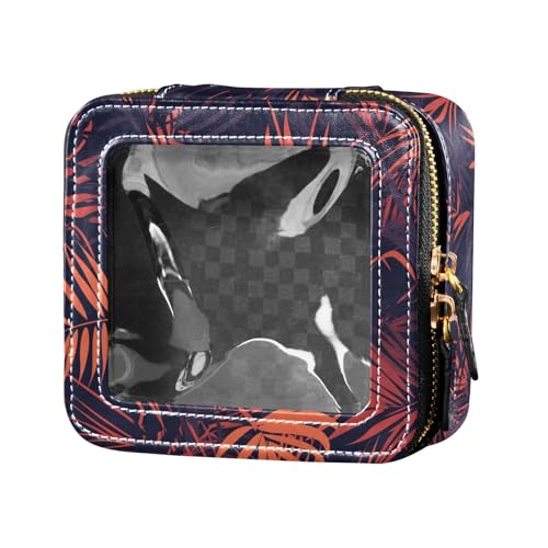 Kosmetiktasche mit tropischem Palmenmuster, exotische, transparente Make-up-Tasche für Geldbörse, Mini-Kosmetik-Organizer für Damen, Reise-Kulturbeutel von FRODOTGV