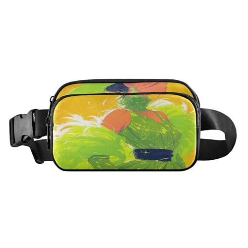 Latina modische Umhängetasche für Damen und Herren, wasserabweisend, mit verstellbarem Gurt, für Reisen, Laufen, Wandern, Grün / Gelb, Ästhetischer Kampffisch, 1 size von FRODOTGV