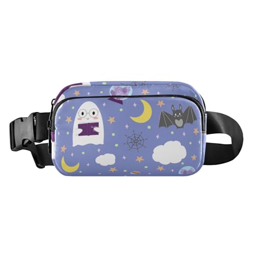 Lila Hallowmas All Saints Day Muster niedliche Hüfttasche für Frauen Männer vielseitig Umhängetasche Gürtel Pack mit verstellbarem Gurt für Reisen Fitnessstudio Arbeit, Lila Hallowmas All Saints Day von FRODOTGV