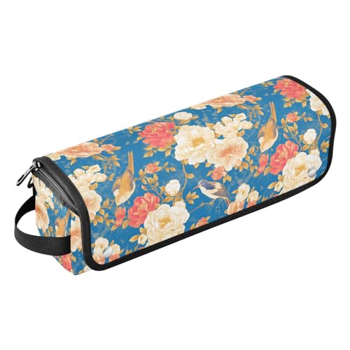 Lockenstab mit hitzebeständigem Pad, wasserfest, für Damen, mit Blumenmotiv, Vögel, elektrisch, blau, für Haarstyling, Zubehör, Organizer für heiße Werkzeuge, Glätteisen, Haarvolumizer von FRODOTGV