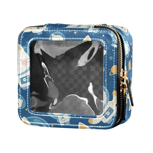 Lustige Avocado-Kosmetiktasche, Reise-Kulturbeutel, Nagellack-Organizer für Damen, Niedliche weiße Katze Astronaut schwebt im Weltraum, 1 Size von FRODOTGV