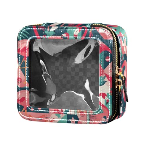 Make-up-Tasche, Reise-Kulturbeutel, tragbar, Kosmetik-Organizer für Damen, Grün Kiwi Limettenrosa, Flamingo Weihnachten Pink, 1 Size von FRODOTGV