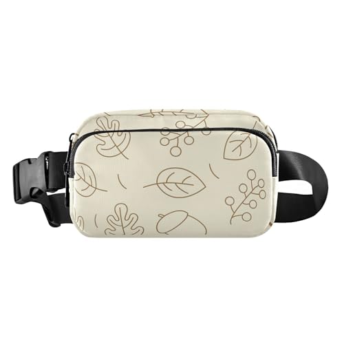 Mehrzweck-Gürteltasche mit verstellbarem Riemen, niedliches Crossbody-Sporttasche, Kritzeleimuster, Herbstmuster, Blätter, für Herren und Damen, zum Einkaufen, Sport, Arbeit, Doodle Herbstmuster von FRODOTGV