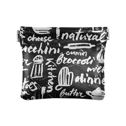 Mini-Geldbörse aus PU-Leder, Münzfach, niedlich, Koch, Speck, Schwarz / Weiß, Chef Bacon Schwarz Weiß, 1 Size, Reisezubehör Mini-Geldbörse aus PU-Leder, Münzfach, niedlich, Koch, Speck, Schwarz / Weiß, Chef Bacon Schwarz Weiß, 1 Size, Reisezubehör von FRODOTGV