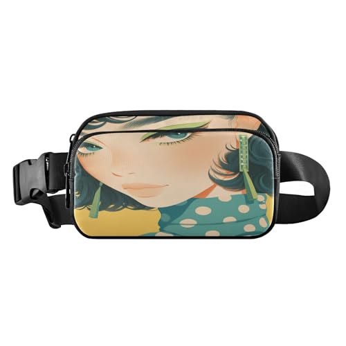 Mini-Gürteltasche für junge Frauen, Retro-Stil, mit verstellbarem Riemen, für Reisen, Einkaufen, Laufen, Ästhetischer Kampffisch, 1 size von FRODOTGV