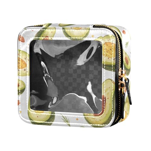 Mini-Make-up-Tasche für Geldbörse, Reise-Kulturbeutel, Kosmetik-Organizer für Damen, rosa Glitzer, Leopardenmuster, Lustiger Avocado, Einheitsgröße von FRODOTGV