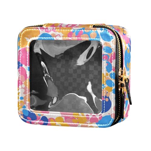 Mini-Make-up-Tasche für Geldbörse, Reise-Kulturbeutel, Kosmetik-Organizer für Damen, rosa Glitzer, Leopardenmuster, Niedliche Hundepfoten, 1 Size von FRODOTGV