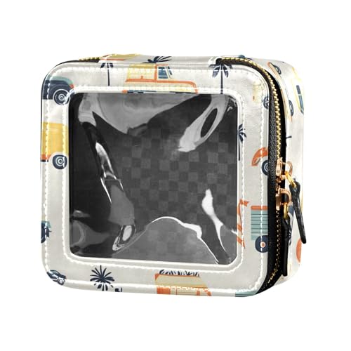 Mini-Make-up-Tasche mit Ameisen-Motiv, transparent, für Damen und Mädchen, Kosmetik-Organizer, Hautpflege, Cartoon-LKW-Motorräder, 1 Size von FRODOTGV