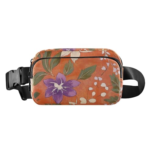Mini-Umhängetasche mit Frühlingsblumen, Terrakotta, niedlich, für Damen und Herren, Mini-Umhängetasche mit verstellbarem Riemen für Reisen, Laufen, Wandern, Frühlingsblumen, Terrakotta, Einheitsgröße, von FRODOTGV
