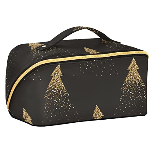 Minimalistisches Weihnachtsbaum-Muster, tragbare Reise-Make-up-Tasche, große Kapazität, Reise-Kosmetiktasche, Reise-Kulturbeutel, wasserdichte Make-up-Tasche, Make-up-Organizer-Tasche mit Griff und von FRODOTGV