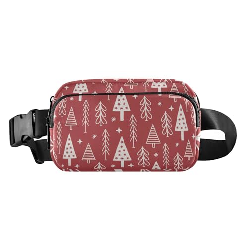 Modische Bauchtasche, Hüfttasche, Weihnachtsmuster, Schneeflocken, Sterne, Tanne, für Damen und Herren, wasserdicht, Umhängetasche mit verstellbarem Riemen für Reisen, Urlaub, Laufen, von FRODOTGV