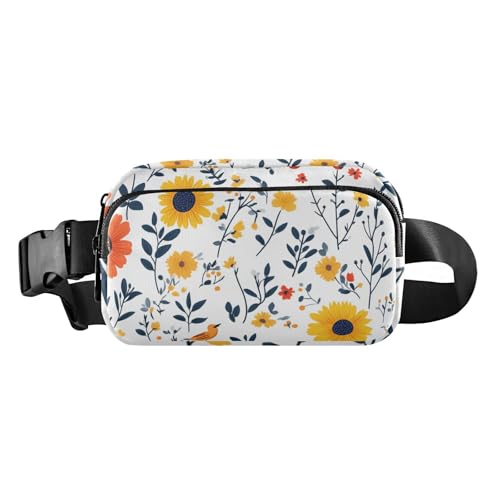 Modische Bauchtasche mit Blumenmuster, Lavendel, Phlox, Narzissenrot, für Herren und Damen, Mini-Schlinge, Brusttasche mit verstellbarem Riemen, Crossbody, Sporttasche für Reisen, Einkaufen, Laufen, von FRODOTGV