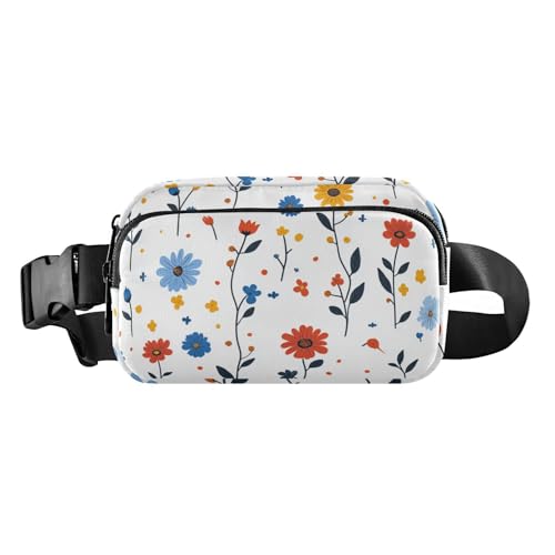 Modische Bauchtasche mit Blumenmuster, Lavendel, Phlox, Narzissenrot, für Herren und Damen, Mini-Schlinge, Brusttasche mit verstellbarem Riemen, Crossbody, Sporttasche für Reisen, Einkaufen, Laufen, von FRODOTGV