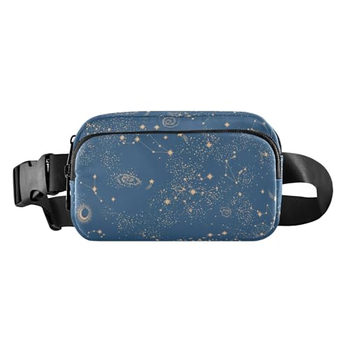 Modische Bauchtasche mit Weltraum-Galaxie-Konstellationsmuster, Gürteltasche für Damen, Herren, Teenager, Mini-Reißverschluss, Gürteltasche mit verstellbarem Riemen für Radfahren, Wandern, von FRODOTGV