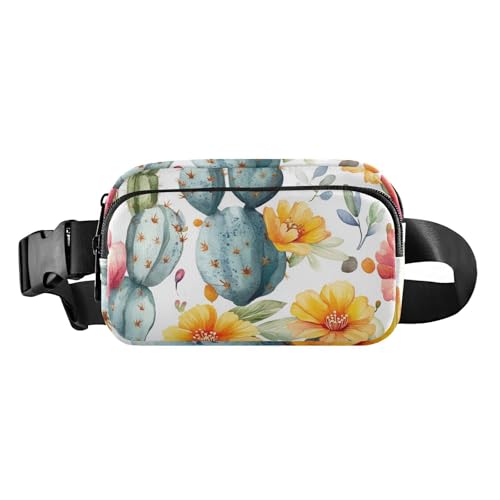 Modische Bauchtasche mit verstellbarem Riemen, Motiv: Kaktus, Retro-Stil, für Herren und Damen, mit verstellbarem Riemen, für Reisen, Einkaufen, Laufen, 19, 1 Size von FRODOTGV