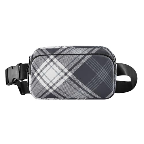 Modische Crossbody-Tasche, Bauchtasche, Blau / Weiß, kariert, für Damen, Herren, Teenager, wasserdicht, Laufgürteltasche mit verstellbarem Riemen für Workout, Laufen, Wandern, Blau-weißes Karomuster, Modische Crossbody-Tasche, Bauchtasche, Blau / Weiß, kariert, für Damen, Herren, Teenager, wasserdicht, Laufgürteltasche mit verstellbarem Riemen für Workout, Laufen, Wandern, Blau-weißes Karomuster, von FRODOTGV