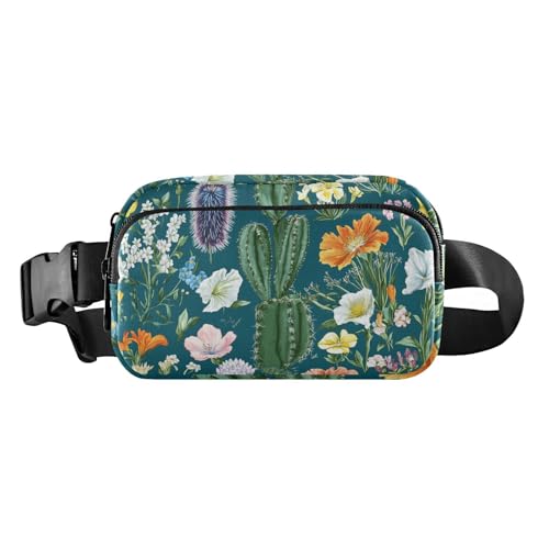 Modische Gürteltasche, Frühlingsblumen, Narzissen, Dahlie, Schmetterlinge, Weiß, für Herren und Damen, Mini-Schlinge, Brusttasche mit verstellbarem Riemen, Crossbody, Sporttaschen für Reisen von FRODOTGV