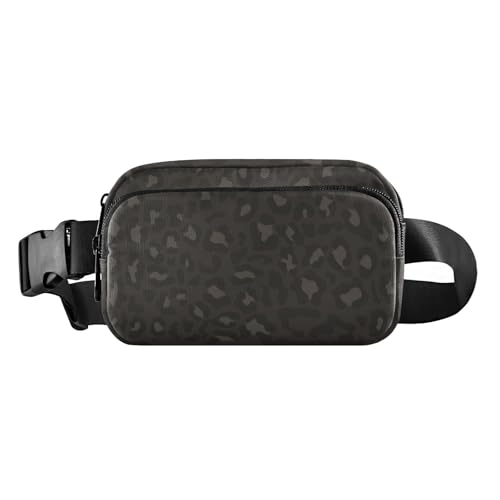 Modische Umhängetasche, Gürteltasche, schwarz, Leopardenmuster, große Kapazität, Reise-Geldbörse mit verstellbarem Riemen, für Radfahren, Wandern, Fitnessstudio, Schwarzes Leopardenmuster, 1 Size von FRODOTGV