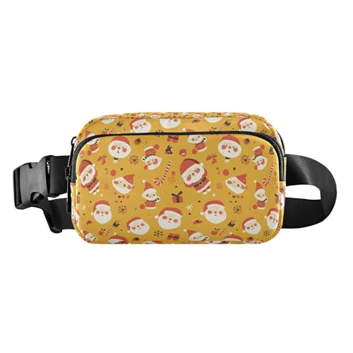 Modische Umhängetasche für Herren und Damen, mit Glitzerstruktur, für Reisen, Urlaub, Laufen, Rosa, Ho Ho Ho Muster Lustiger Weihnachtsbernstein, 1 Size von FRODOTGV