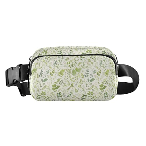 Modische Umhängetasche mit Fußball-Muster, für Damen, Herren, Teenager, für Reisen, Laufen, Wandern, Nahtloses Muster mit Blätter-Aufdruck, 1 Size von FRODOTGV