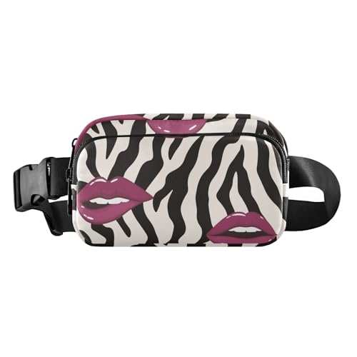 Nahtloses Muster, Lippen, modische Hüfttasche, Crossbody-Tasche für Damen, Herren, Teenager, Mehrzweck-Brusttasche, Gürteltasche mit verstellbarem Riemen für Reisen, Urlaub, Laufen, Nahtloses Muster von FRODOTGV