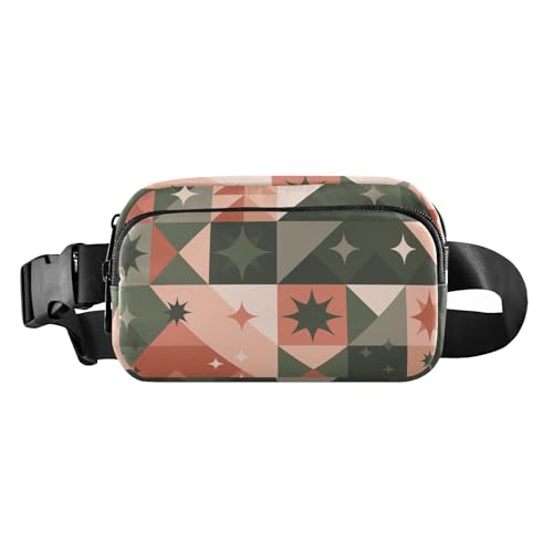 Niedliche Gürteltasche, Umhängetasche, Weihnachten, minimalistisch, Baum und Sterne, abstrakt, für Herren und Damen, große Kapazität, Croose-Body Geldbörse mit verstellbarem Riemen, für Radfahren, von FRODOTGV