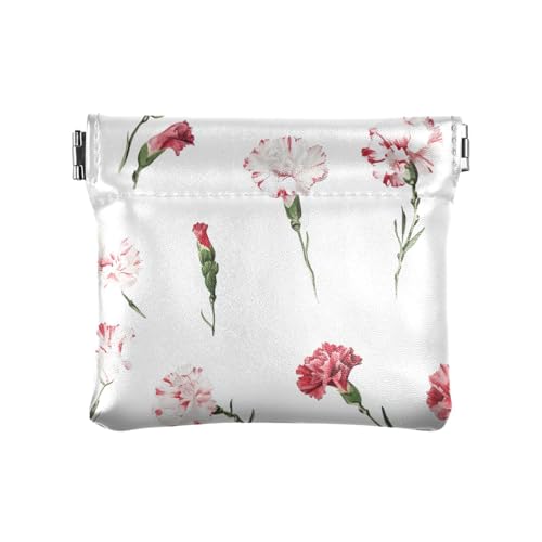 Rustikale Nelke weiße kleine Geldbörse aus Leder für Damen, praktischer Verschluss, Kartenhalter für Männer, Frauen, Reisen, Rustikale Nelke, weiß, 4.33"(L) x 3.74"(W) x 0.39"(H), Classic von FRODOTGV