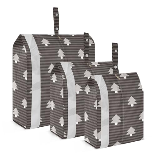 Schwarz-weißes Weihnachtsbaum-Muster, 3-teilige Verpackung, Reisetasche, Reisetaschen für Gepäck, Bettwäsche, Aufbewahrung, tragbare Druckverschlussbeutel Schwarz-weißes Weihnachtsbaum-Muster, 3-teilige Verpackung, Reisetasche, Reisetaschen für Gepäck, Bettwäsche, Aufbewahrung, tragbare Druckverschlussbeutel von FRODOTGV