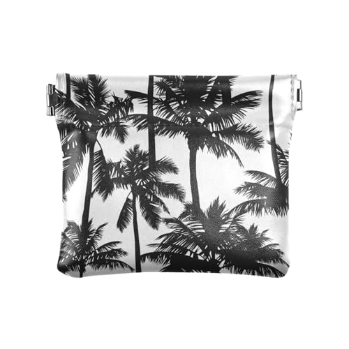 Schwarze Palmen Damen Leder Münzgeldbörse Tragbare Make-up-Tasche Wechselgeldbörse für Frauen Jungen Mädchen, Schwarze Palmen, 1 Size, Reisezubehör Schwarze Palmen Damen Leder Münzgeldbörse Tragbare Make-up-Tasche Wechselgeldbörse für Frauen Jungen Mädchen, Schwarze Palmen, 1 Size, Reisezubehör von FRODOTGV