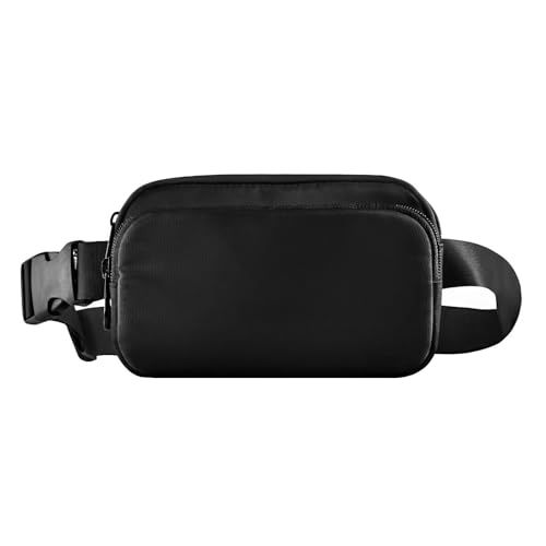 Schwarze trendige Gürteltasche für Damen und Herren, Mini-Schlinge, Brusttasche mit verstellbarem Gurt, für Einkaufen, Sport, Arbeit, Schwarz, 1 size von FRODOTGV