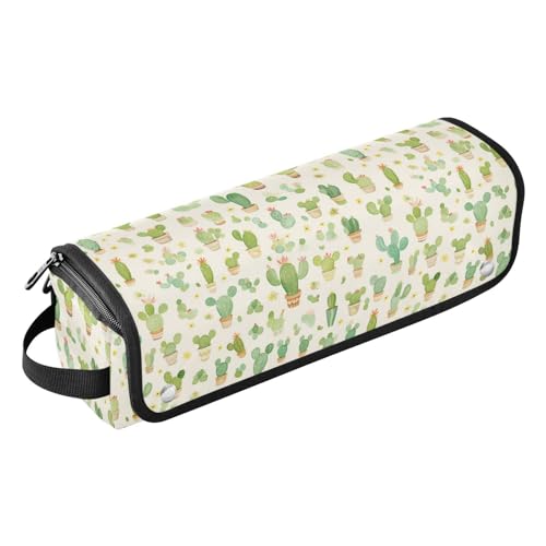 Sprouting Cacti Green Hair Tool Travel Bag and Heat Resistant Mat Carrying Case Flat Curling Iron Waterproof Organizer for Flat Irons, Straighteners, Curling Iron Travel Essentials for Women von FRODOTGV